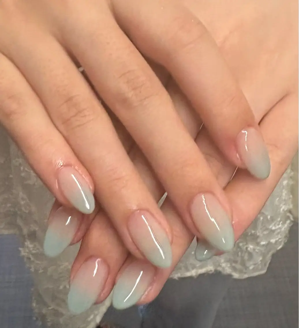 ネイル グラデーション グリーン ハンドネイル Ema Nail 豊中店ミキのネイルデザイン