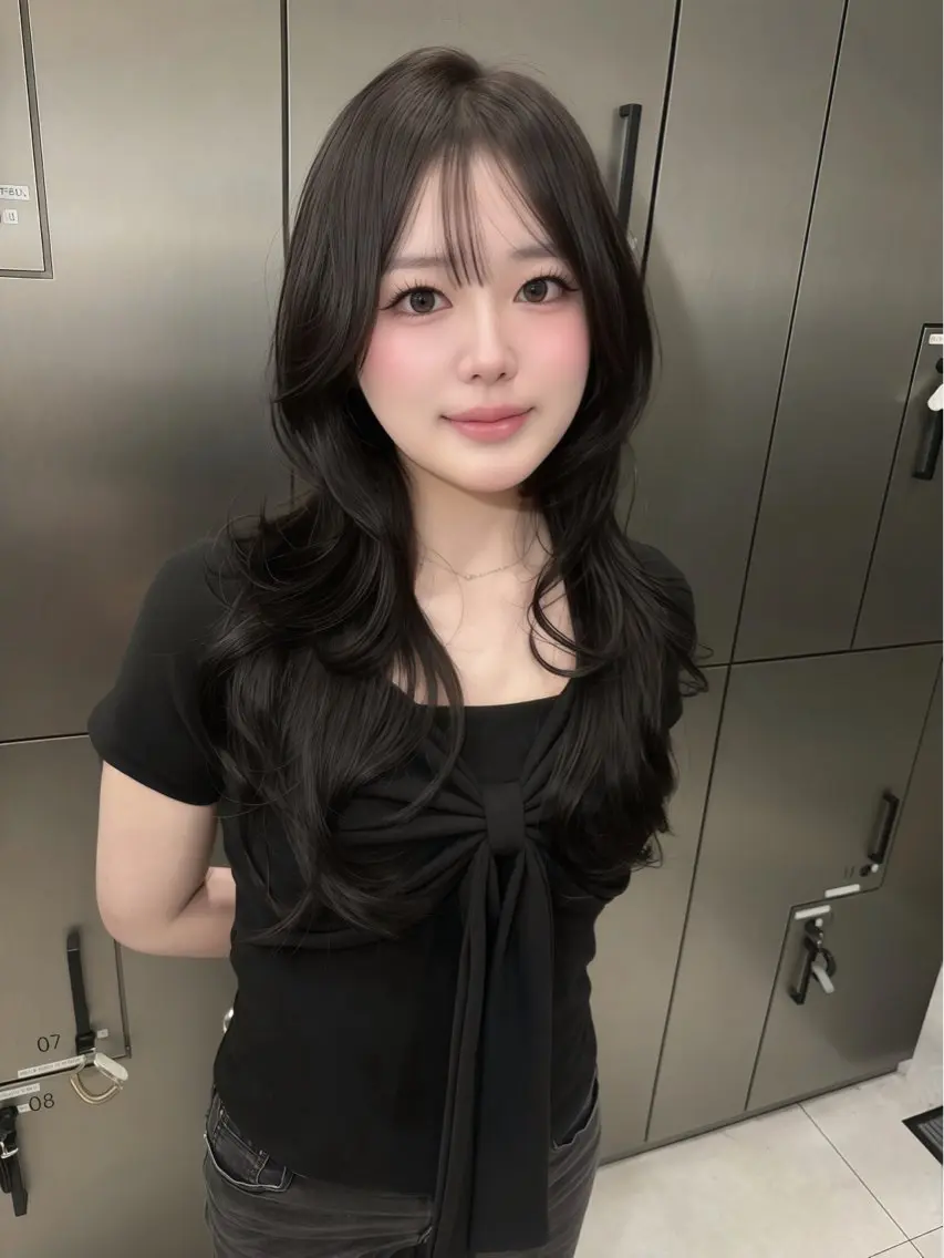 ロング ハイレイヤー レイヤーカット ロング カット ヘアカラー ゆうな/レイヤー‎ 🎀艶カラー/‎京都のヘアスタイル