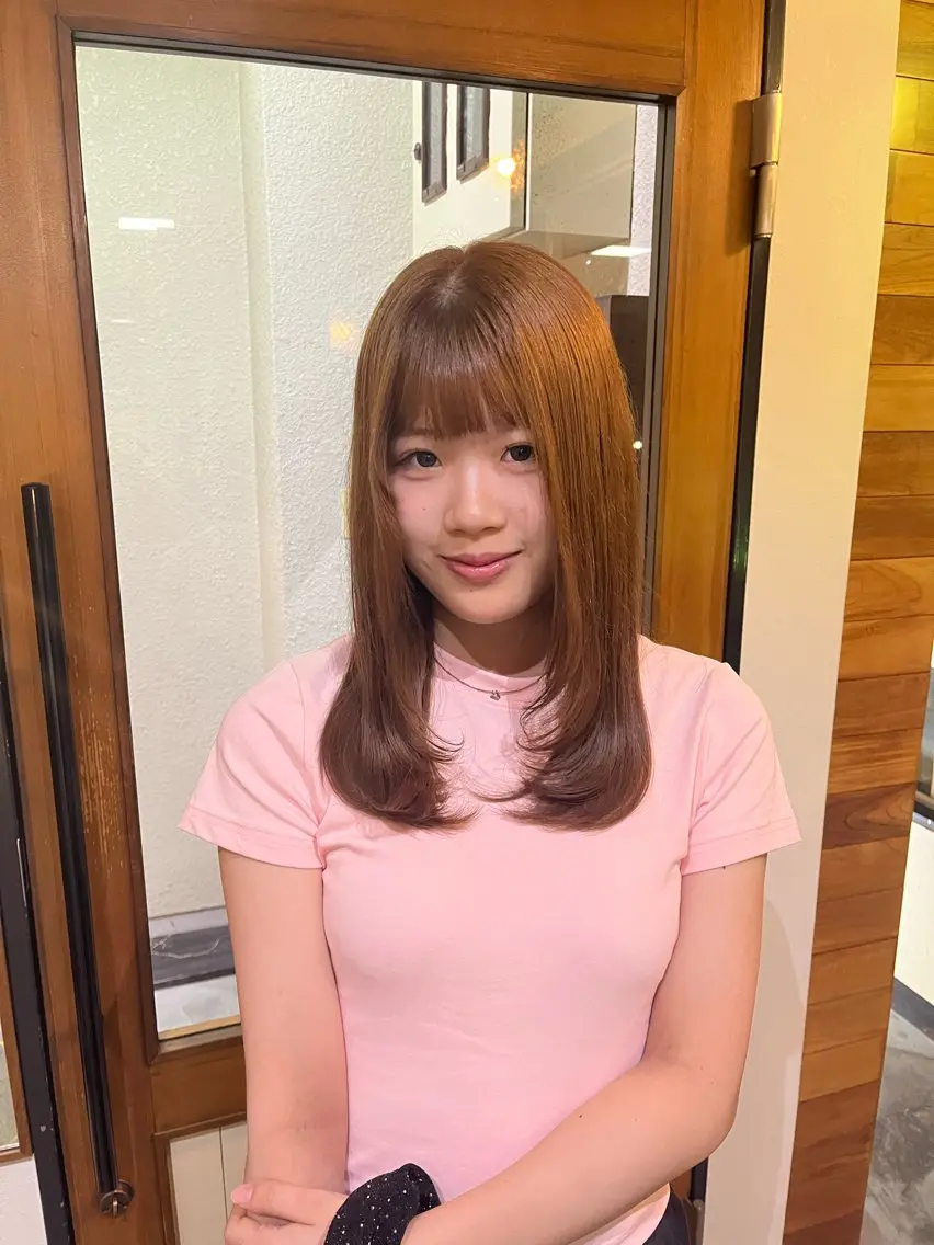 セミロング ヘアカラー iro+soi はるかのヘアスタイル
