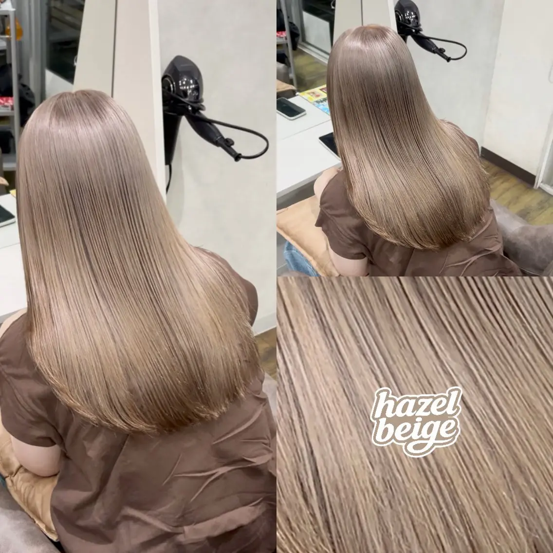 ミディアム カラー ベージュカラー ブラウンカラー 透明感カラー ヘーゼル ヘアカラー 戸田大介 /ブリーチカラーのヘアスタイル