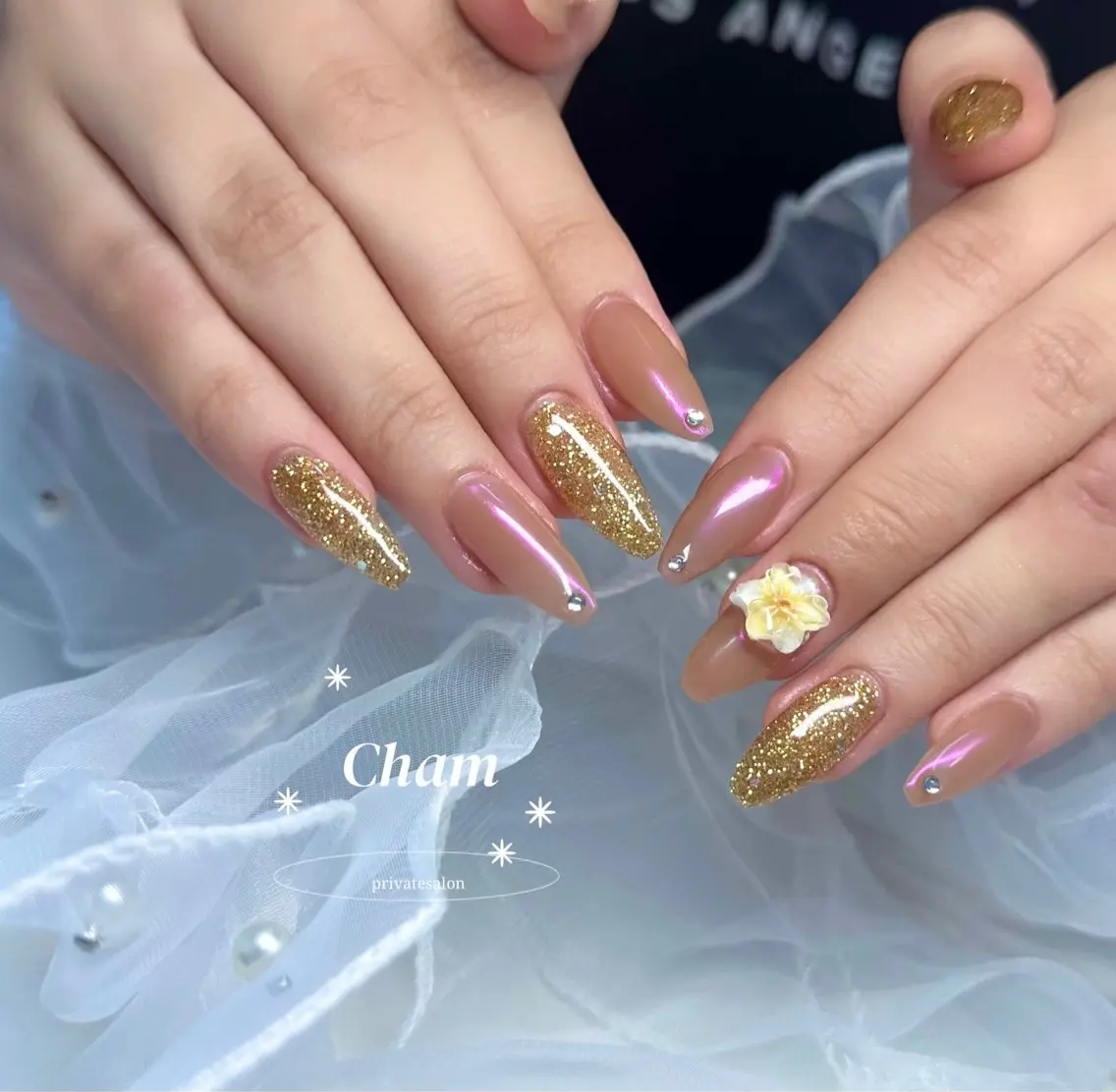 ネイル 長さ出し 持ち込み ハンドネイル Cham Haruneのネイルデザイン