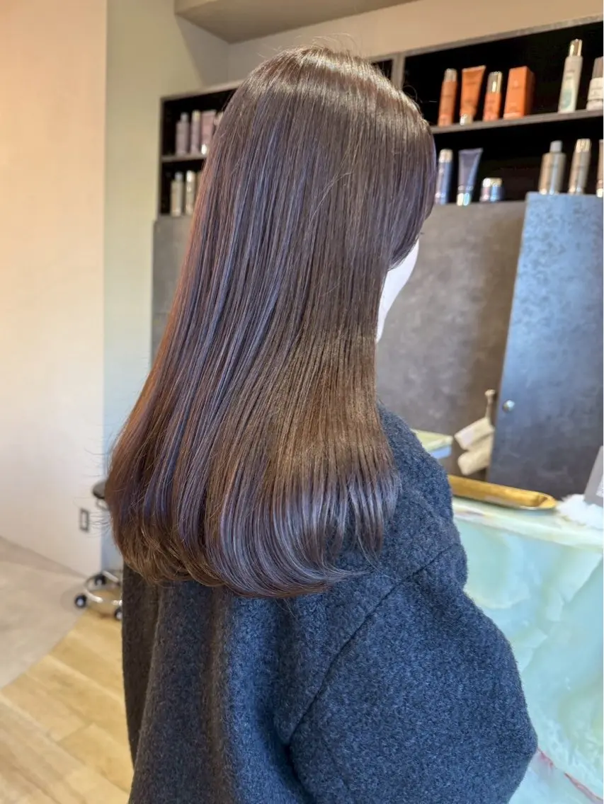 ロング カラー ブラウンカラー 透明感カラー ピンクカラー ピンクブラウン レイヤー✂︎ぷつボブ 艶カラー🤍noaのヘアスタイル