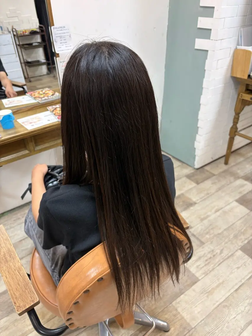 ロング 縮毛矯正 トリートメント 五津 沙理衣のヘアスタイル