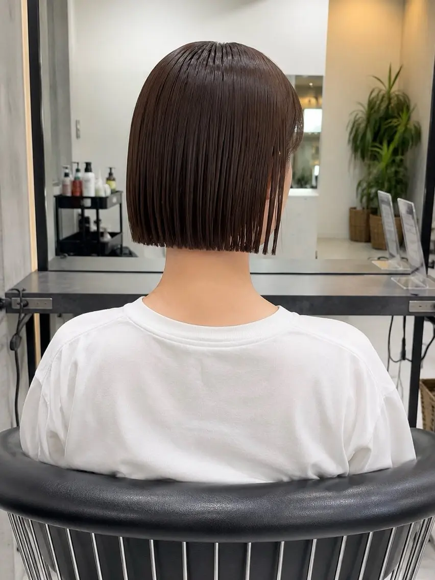 ショート カット ヘアカラー トリートメント 縮毛矯正/カラー レイヤー/虎白のヘアスタイル
