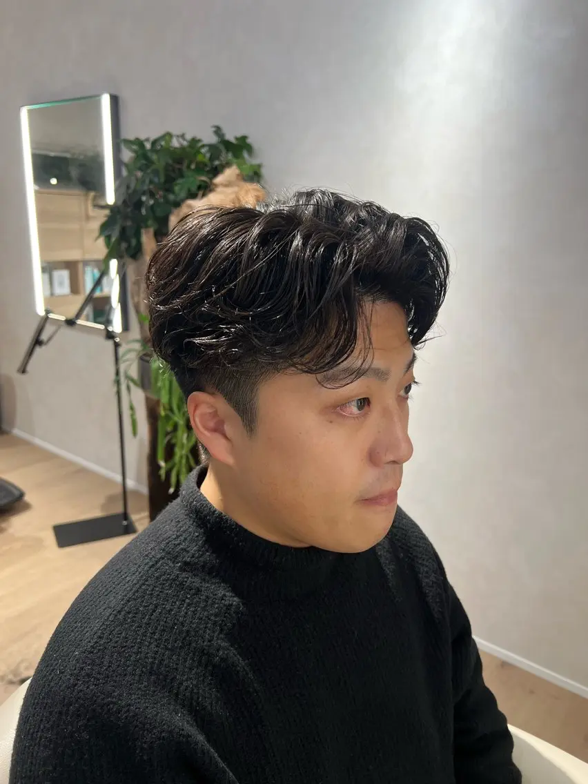 ショート パーマ メンズ カット パーマ 梅田茶屋町メンズ 専門美容師 山元一平のヘアスタイル