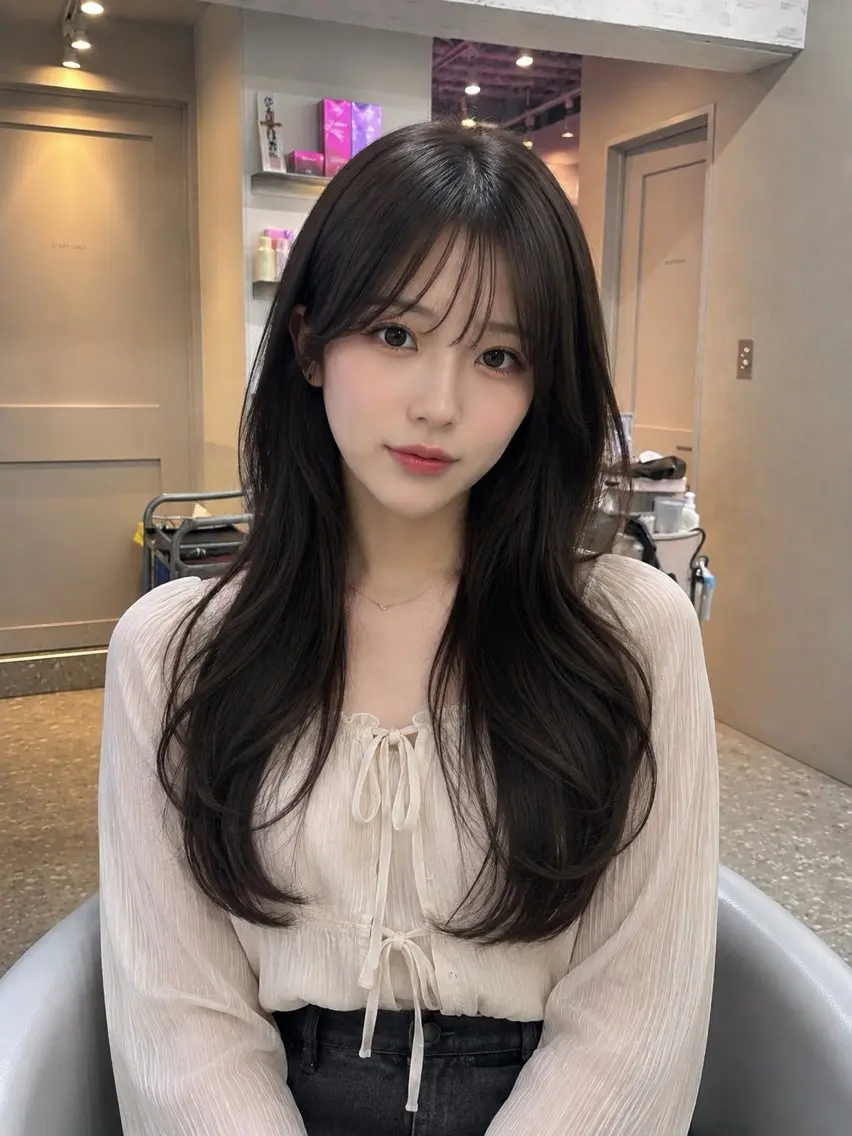 ロング カラー シールエクステ エクステ 髪質改善 韓国風ヘア レイヤーカット 新宿/韓国風レイヤー /エクステ/YUTOのヘアスタイル