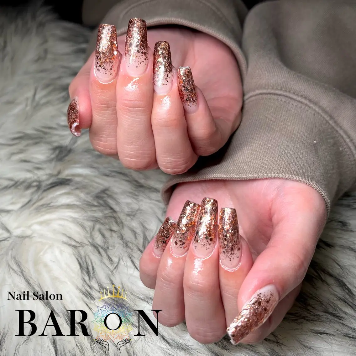 ネイル グラデーション ラメ(グリッター) ラメグラデーション ハンドネイル ☆SAKI☆ BARON 店長のネイルデザイン
