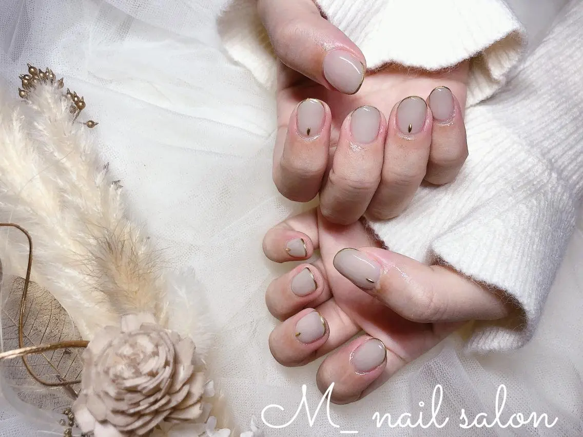 ネイル ジェルネイル パラジェル シンプルネイル M_ nail salonのネイルデザイン