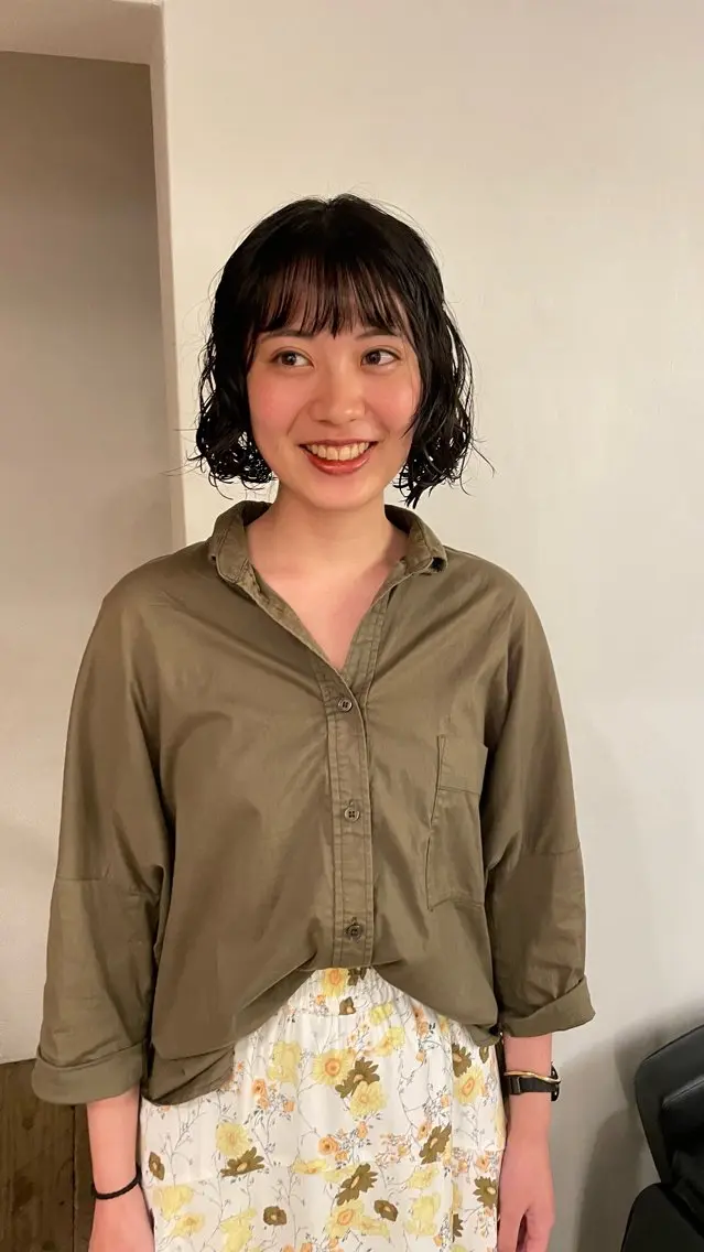 ミディアム パーマ ミディアムパーマ ボブ 原宿/ケパーマ 🧺ユウマのヘアスタイル