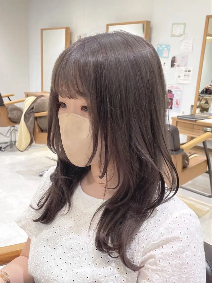 セミロング カラー 心斎橋/ブリーチなし 髪質改善/レイヤーのヘアスタイル