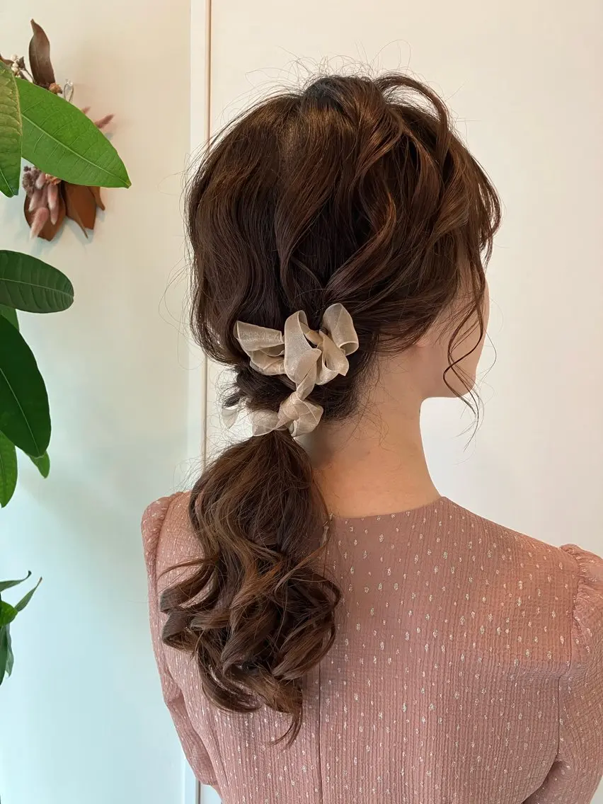 ヘアアレンジ ポニーテール Hair&Make Nahoのマツエク・マツパデザイン