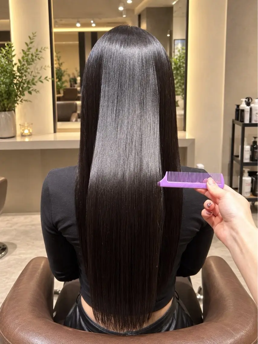 ロング カット 縮毛矯正 トリートメント 艶髪カラー🤍ྀི MISAKI🩷ྀིのヘアスタイル