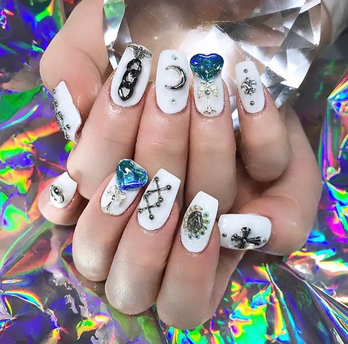 ネイル 渋谷／チップ長さ出し 👑アプレgel-xのネイルデザイン