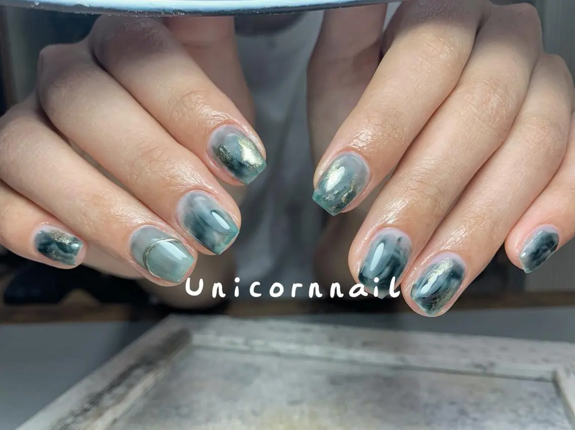 ネイル アートネイル ミラーネイル ニュアンスネイル ワンカラーネイル Unicorn Nail 矢場町店のネイルデザイン