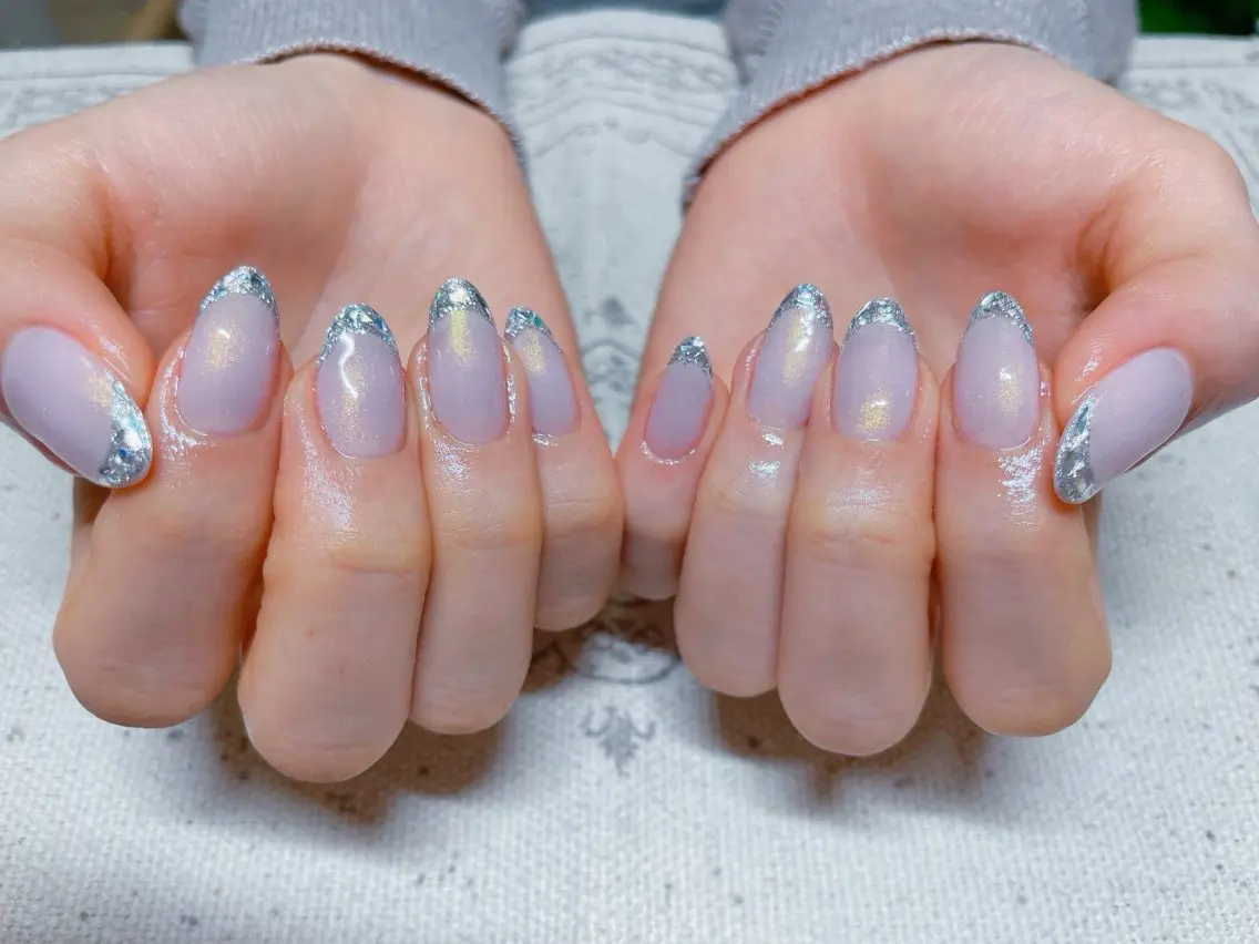ネイル フレンチネイル ガラスフレンチ 💫ゆか_ Nailartistのネイルデザイン