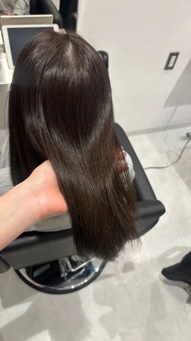 セミロング カラー ベージュカラー ブリーチ ブラウンカラー ケアブリーチ カシス ヘアカラー トリートメント 🎀韓国ヘア× 透明感カラー🎀正源のヘアスタイル
