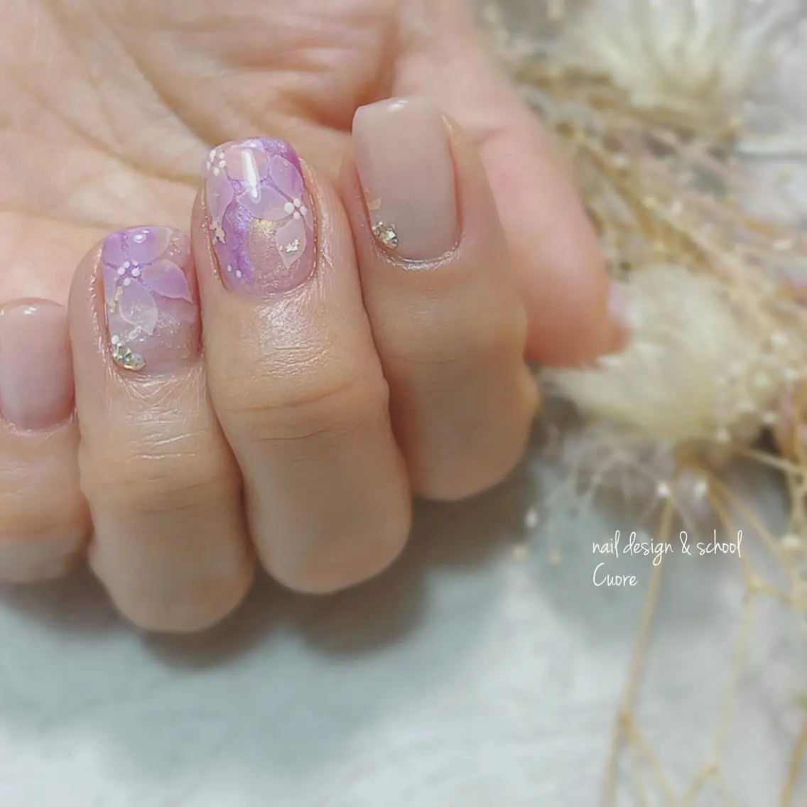 ネイル アートネイル ジェルネイル ニュアンスネイル シンプルネイル 春ネイル Cuore谷岡紗妃/ 宮崎台のネイルデザイン