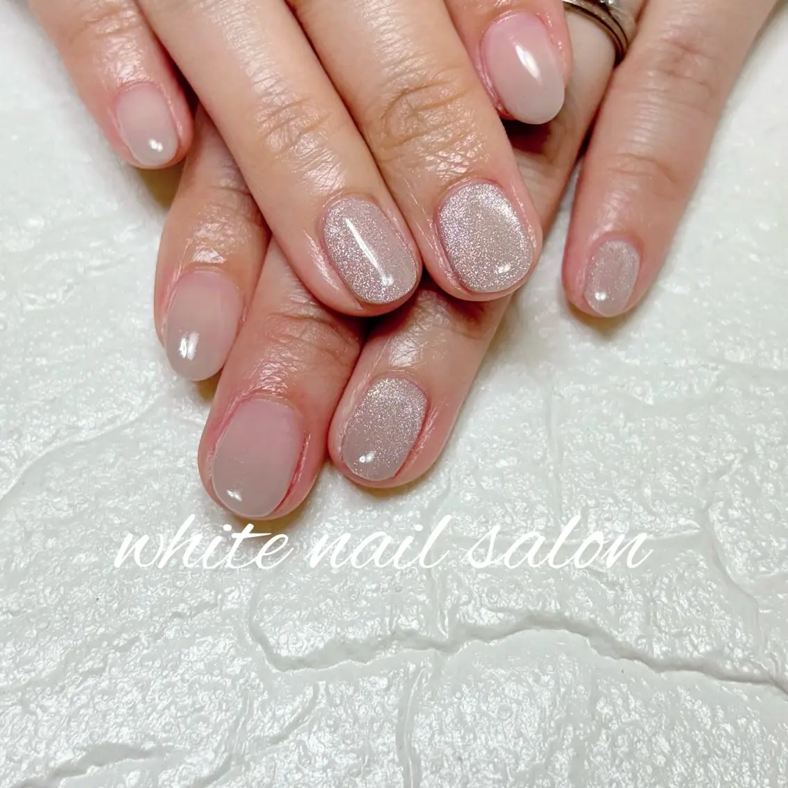 ネイル マグネットネイル シンプルネイル ホワイト white nail salonのネイルデザイン