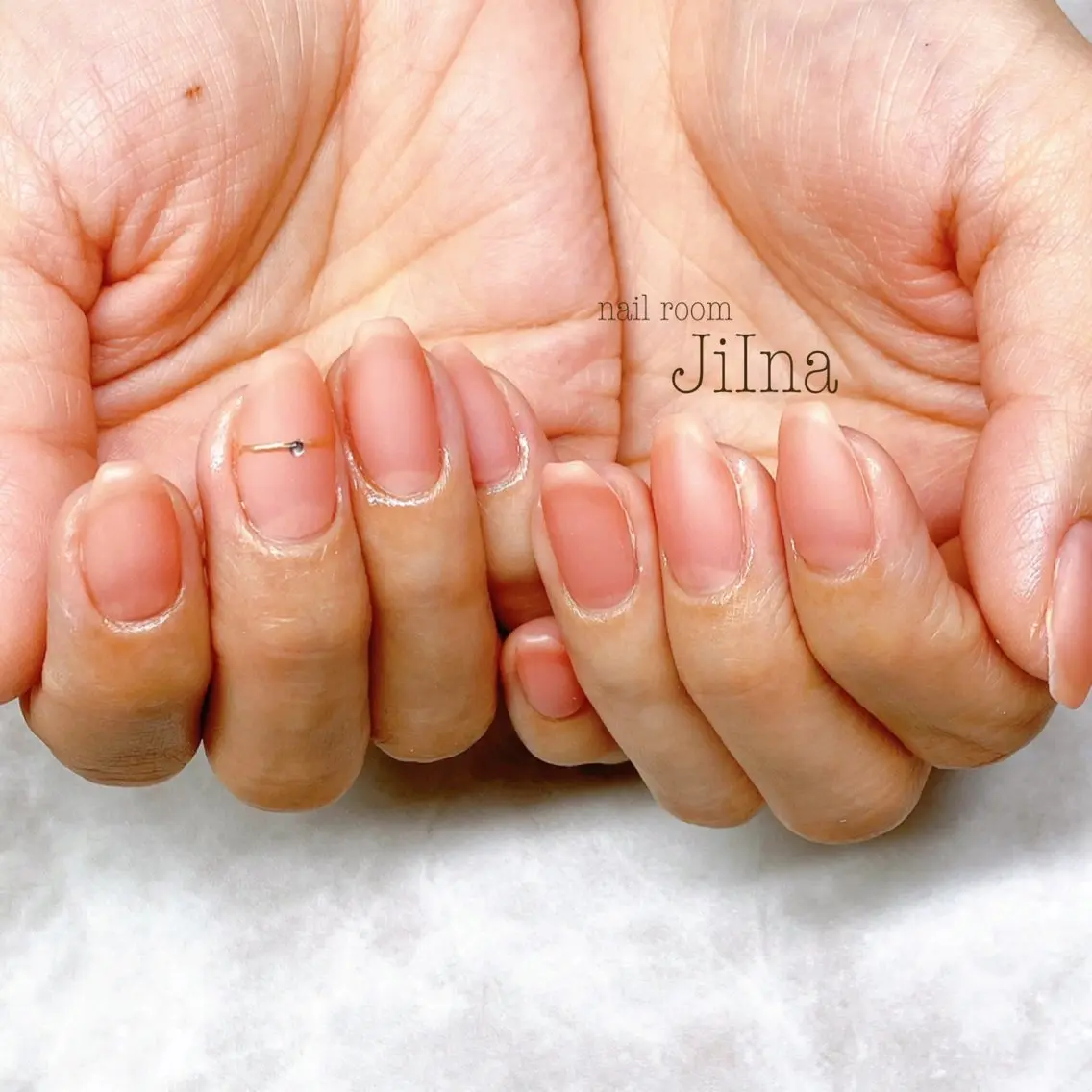 ネイル クリアネイル マットネイル ピンク JiIna nailのネイルデザイン