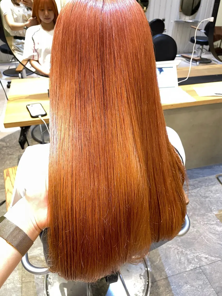 ロング カラー カット ヘアカラー 💘韓国レイヤー上 品カラーruru💘のヘアスタイル