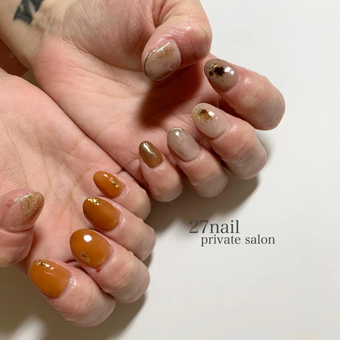 ショート ネイル ニュアンスネイル 27salon yuinaのネイルデザイン