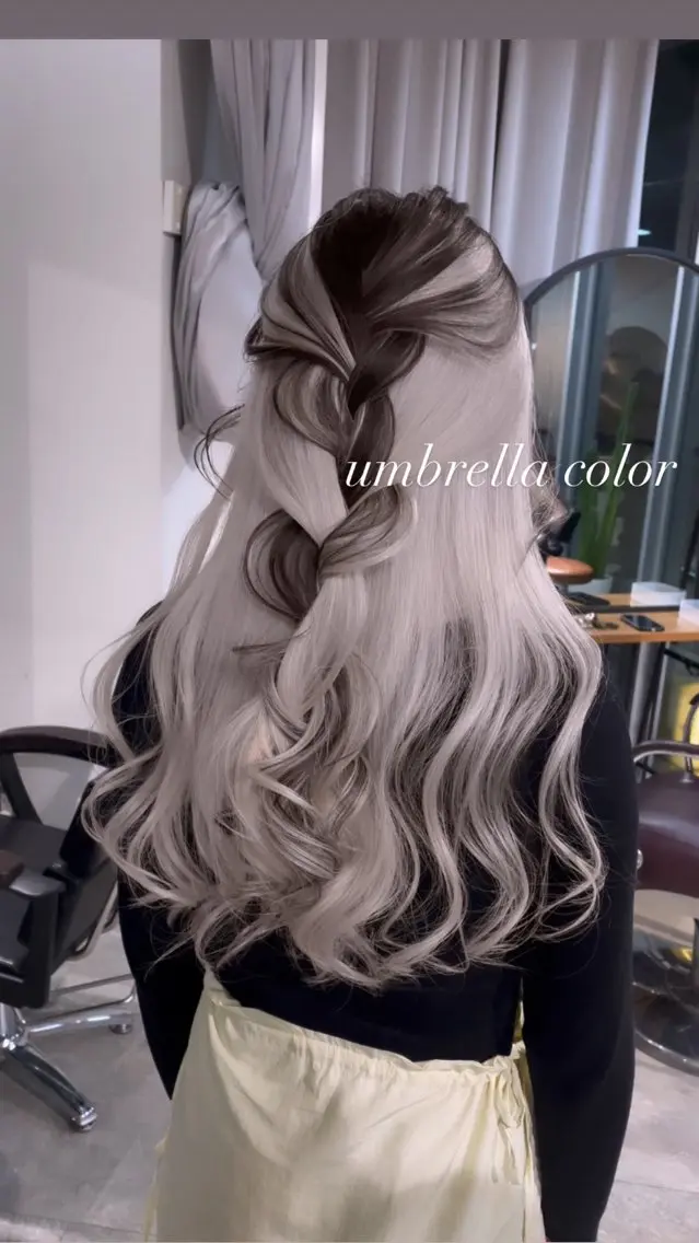 ロング カラー カット ヘアカラー トリートメント ヘアセット 💜ハイトーン💛 マジカルかいちゃんのヘアスタイル