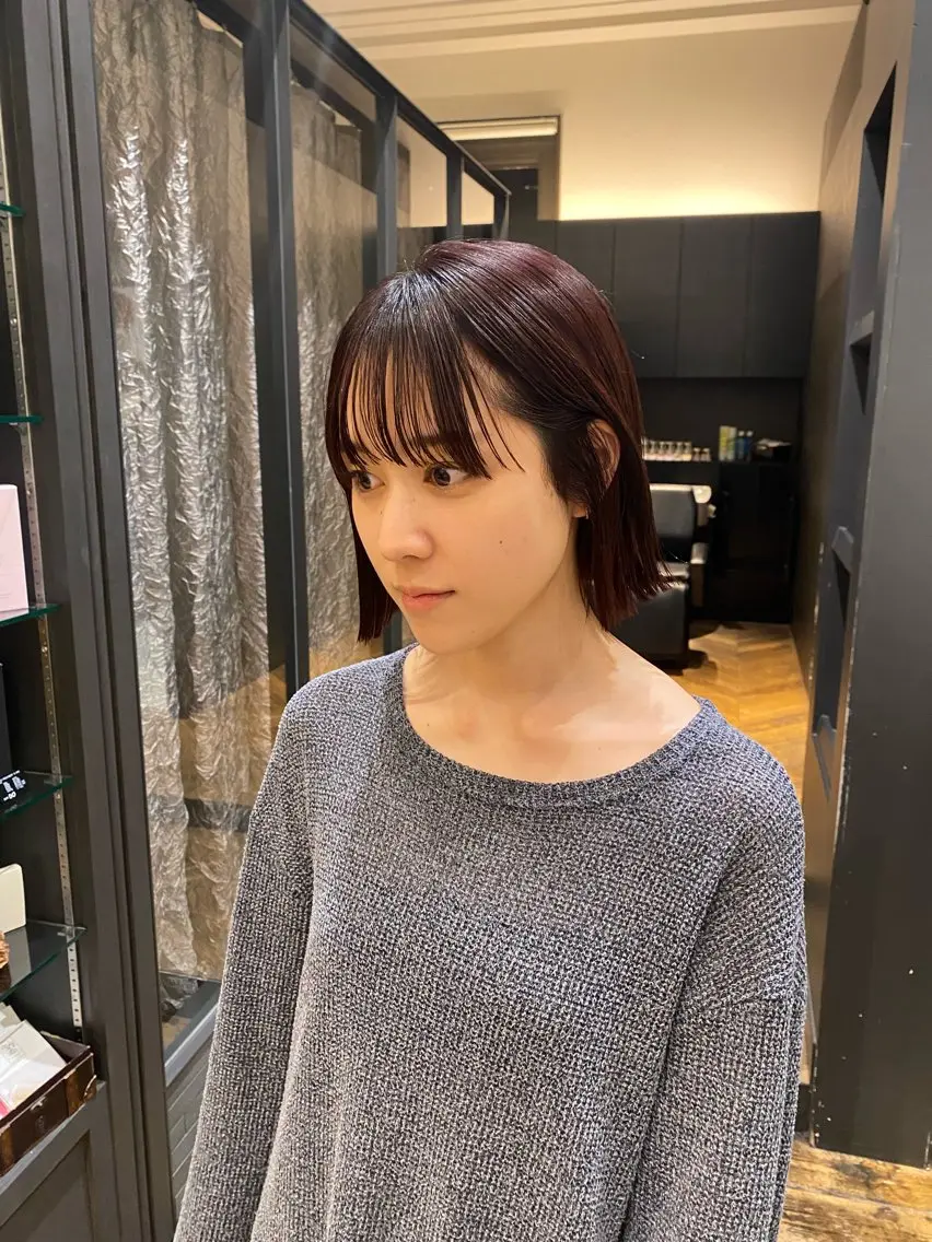 ショート 切りっぱなしボブ ボブ 高尾 凌太のヘアスタイル
