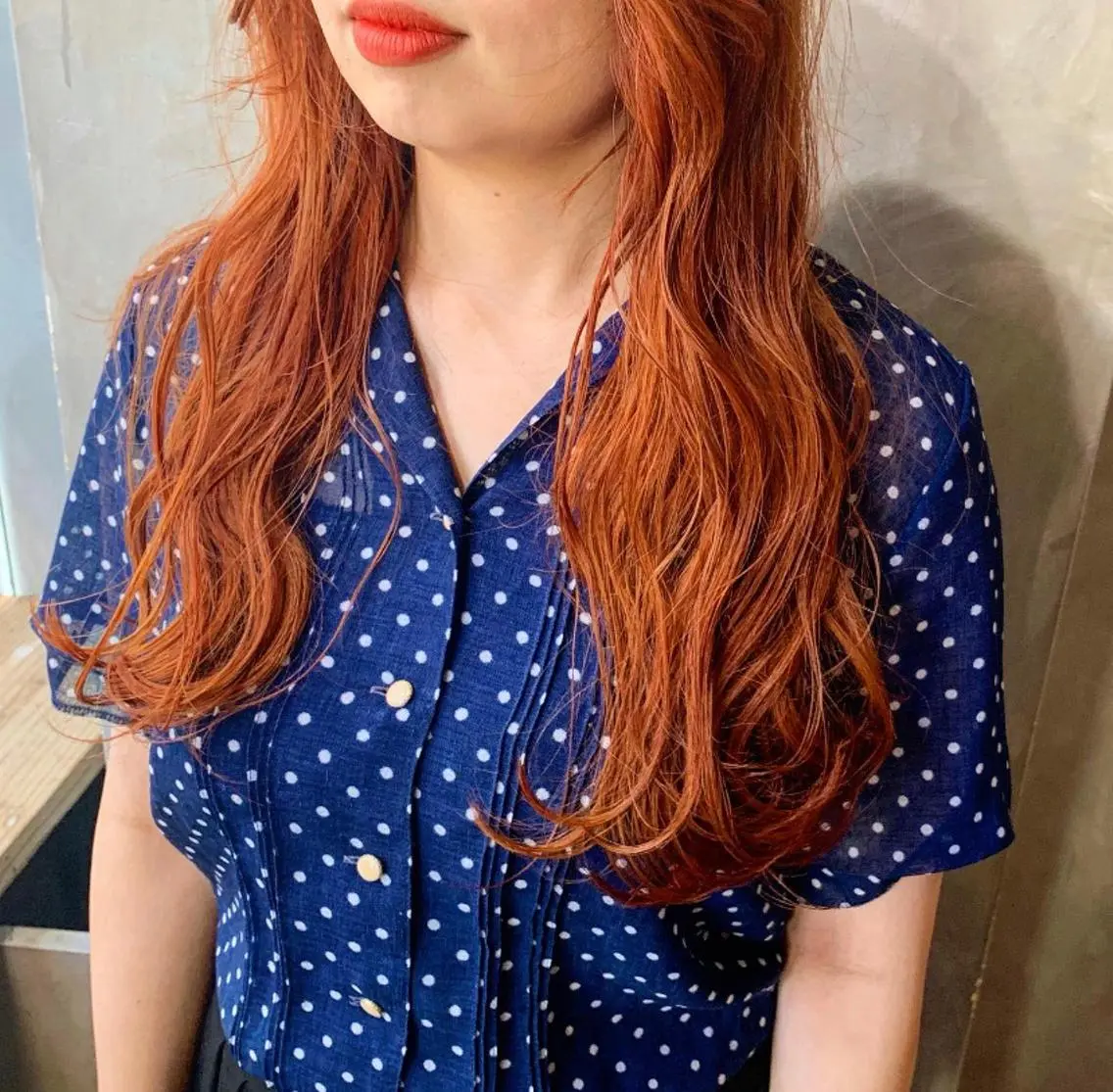 ロング カラー オレンジ オレンジレッド レッドカラー 🕊️ HONOKAのヘアスタイル