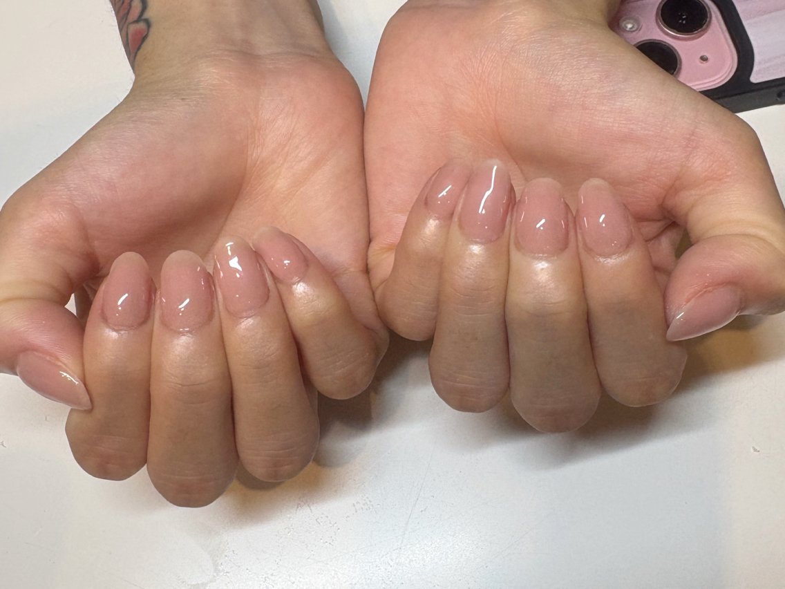 ネイル ジェルネイル ワンカラーネイル パラジェル ピンク ハンドネイル nailsalon coffret布施店のネイルデザイン