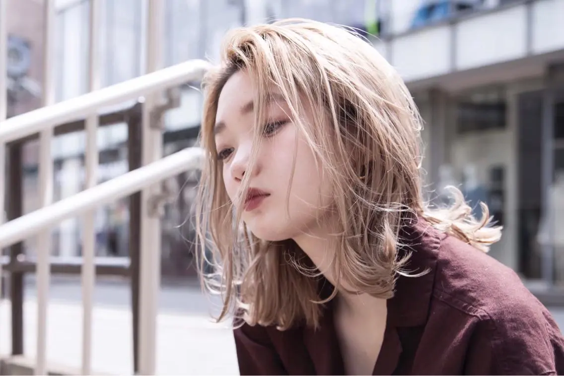 ミディアム カラー ヘアアレンジ TOKI /透明感/原宿のヘアスタイル