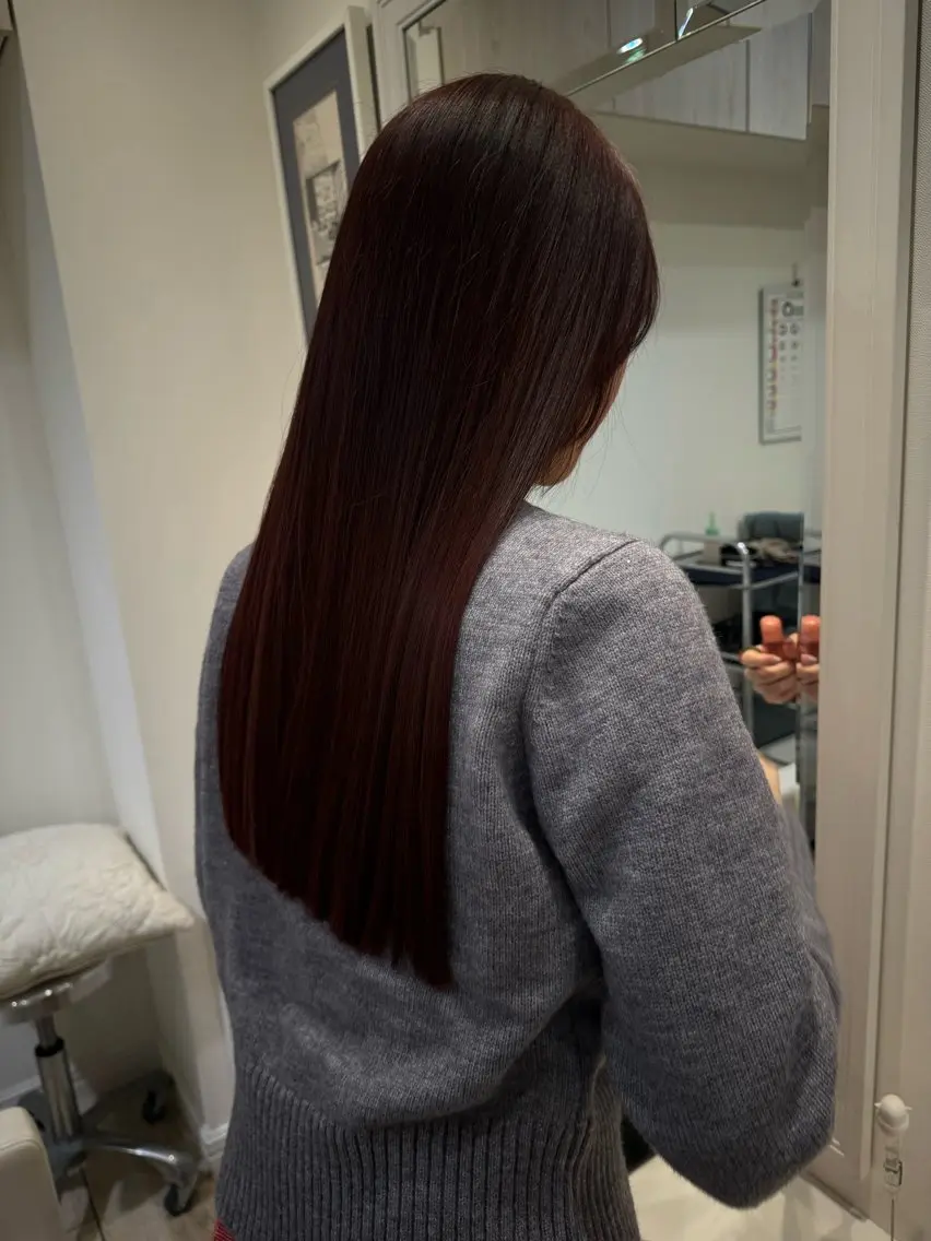 ロング トリートメント たなかあいり クロスパーマのヘアスタイル
