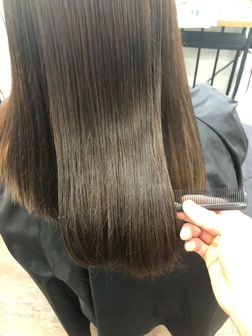 【最先端高級美容液】髪質改善カラー+選べるTr+りんご幹細胞酸性Tr ¥12000の写真