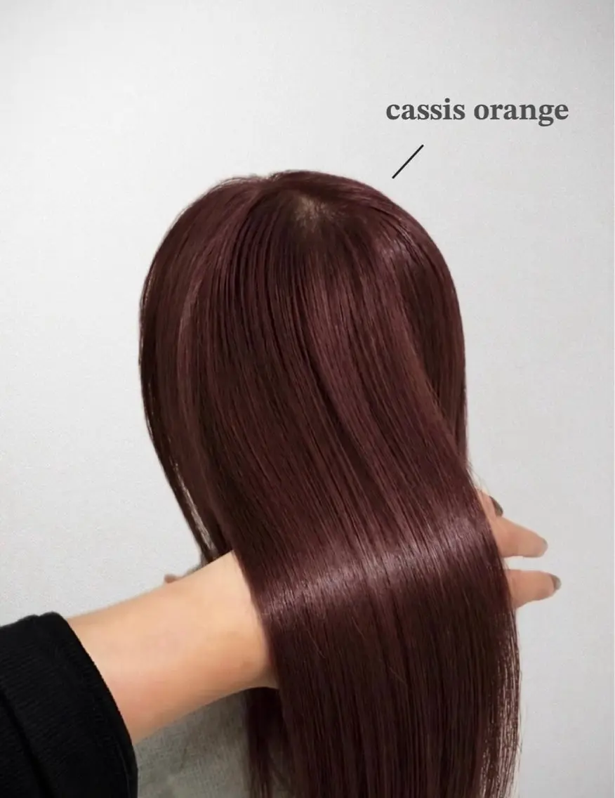 ロング カラー カシス オレンジ こだいら ひめかのヘアスタイル