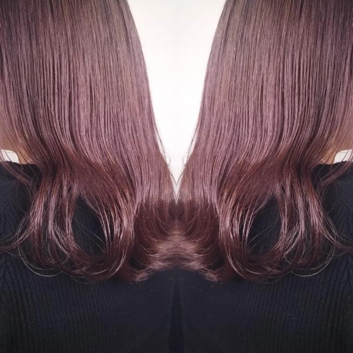 ミディアム カラー ヘアアレンジ ブリーチ カット ヘアカラー 竹内啓太 ボブのヘアスタイル