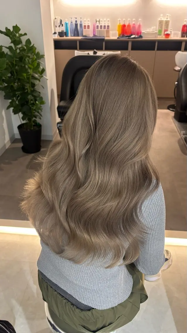 ロング カラー ベージュカラー 透明感カラー グレージュ イルミナカラー ラベンダーカラー ヘアカラー レイヤーカット🎀× 韓国風🇰🇷正源のヘアスタイル