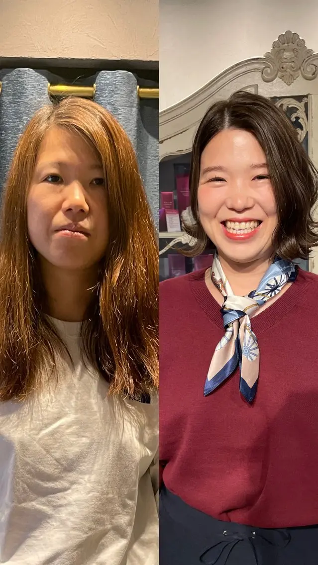 セミロング カラー パーマ ヘアアレンジ 角井 竜のヘアスタイル