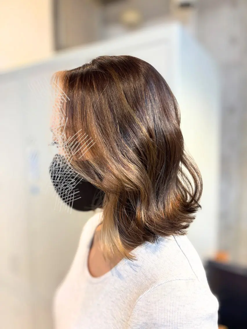 カラー ミストバング  フェイスフレーミング ハイライトカラー TSUBASA 🪽のヘアスタイル