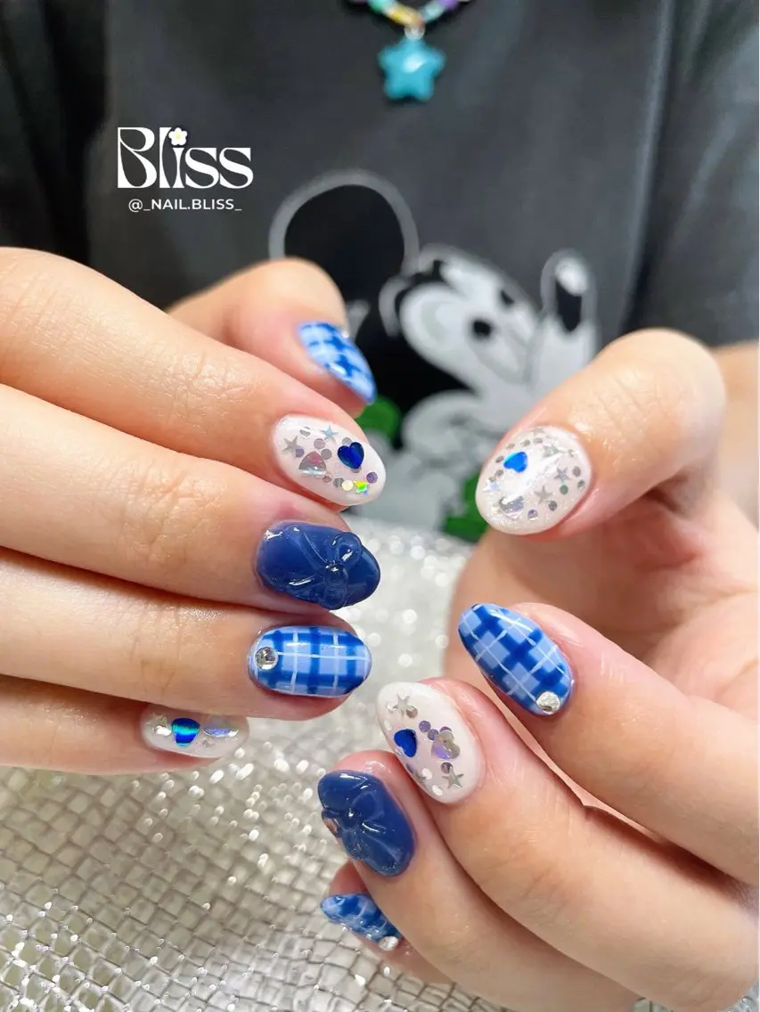 ネイル ブルー ハンドネイル NAIL BLISSのネイルデザイン