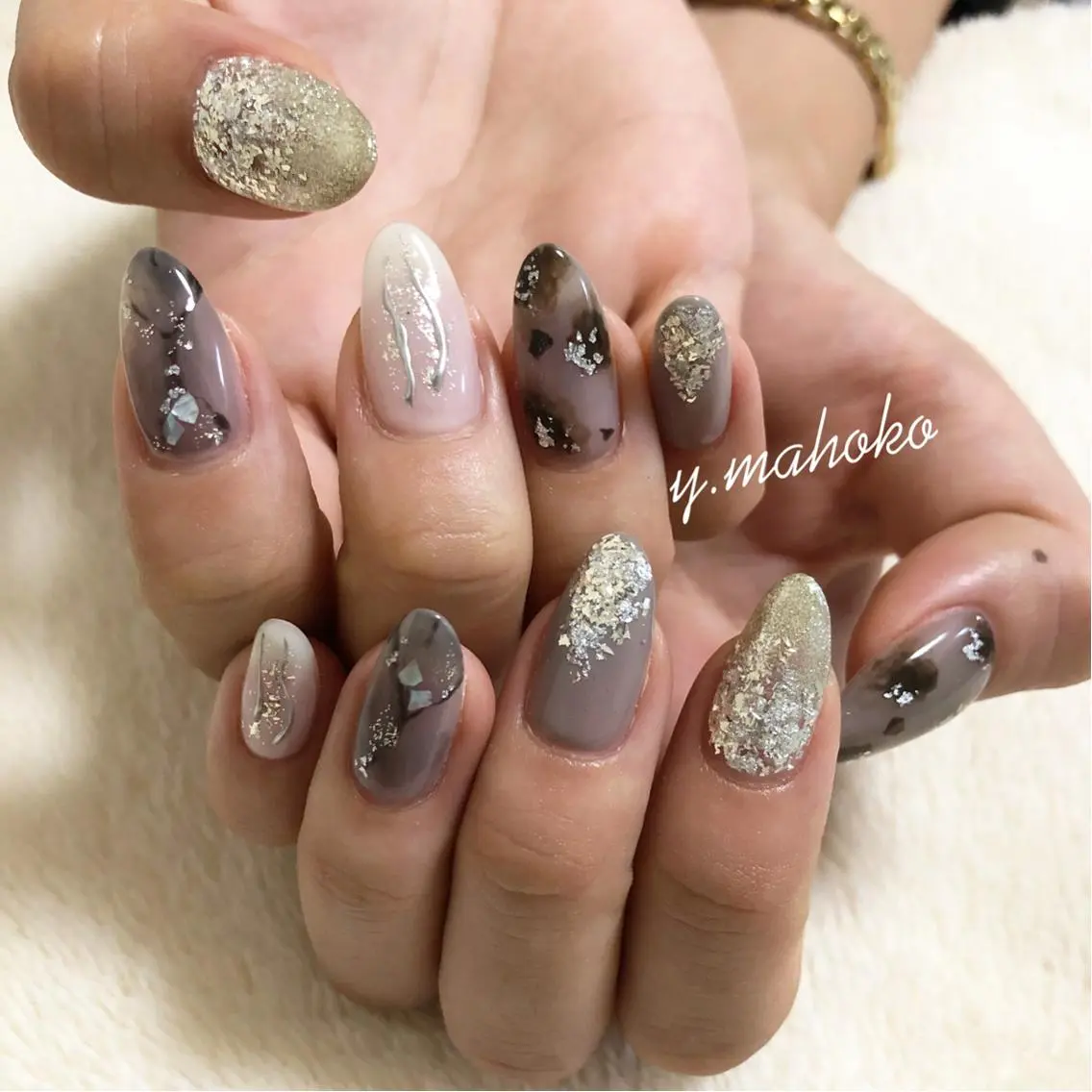 ネイル ハンドネイル パラジェル有/ 長さだし/mahoのネイルデザイン