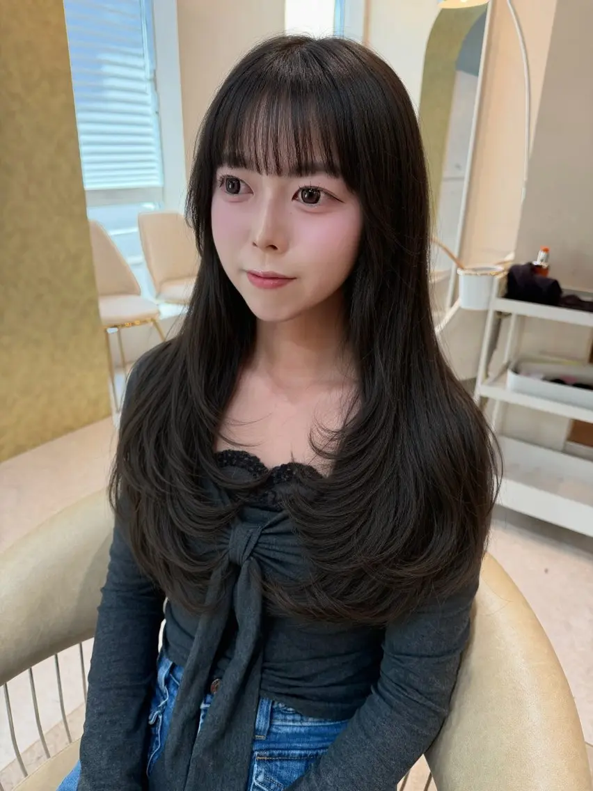 ロング カラー カット ヘアカラー トリートメント Akane レイヤー/艶カラーのヘアスタイル