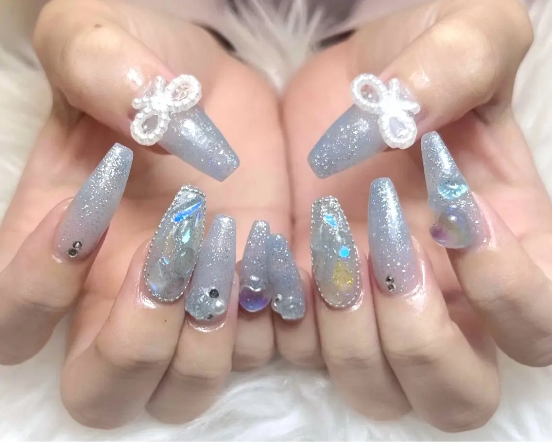 ネイル チークネイル 長さ出し フラッシュネイル フレンチネイル グラデーション ハンドネイル AN NAIL SALONのネイルデザイン