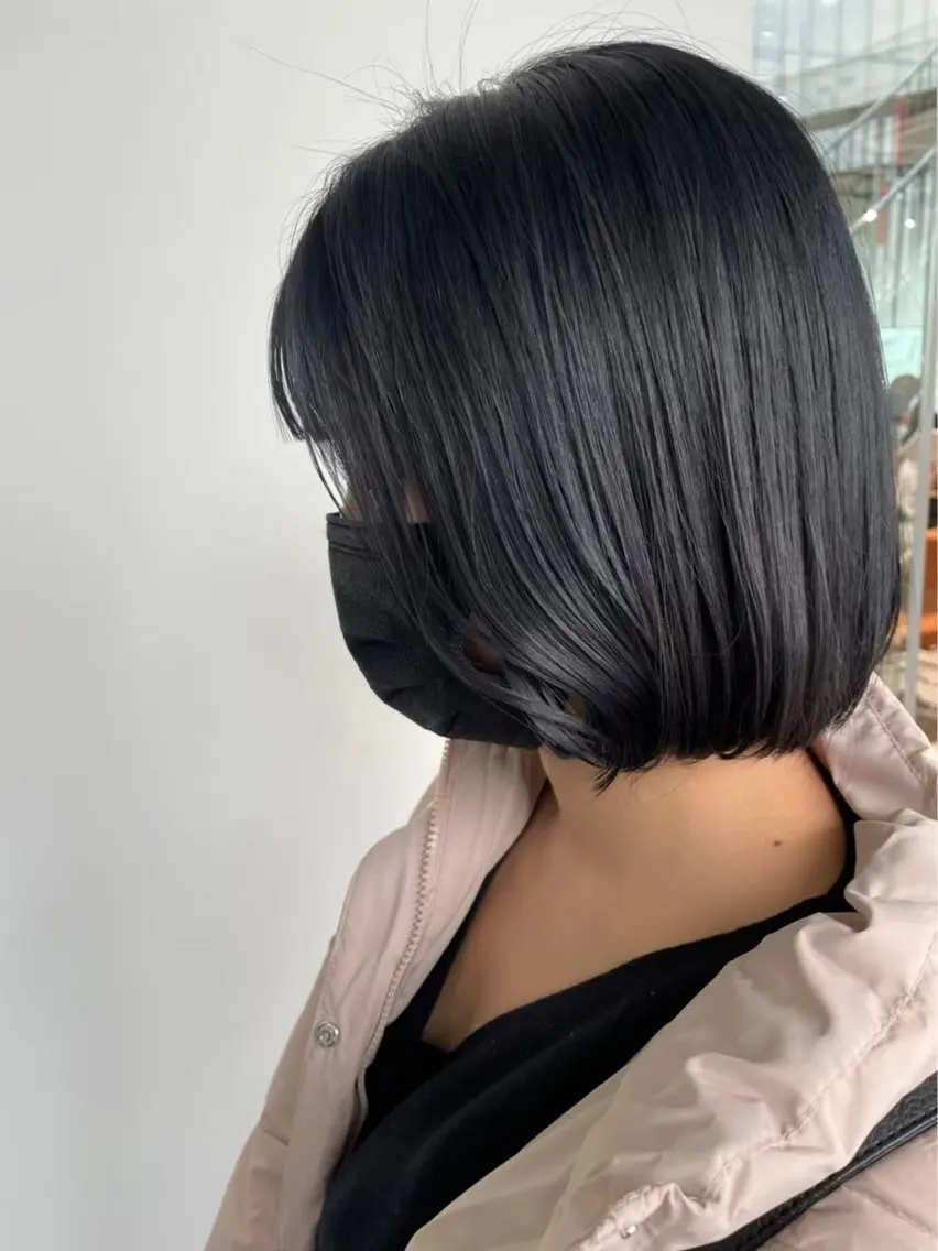 カラー 黒髪 ブルーカラー ブルーブラック エクステ/心斎橋 🌙イツキのヘアスタイル