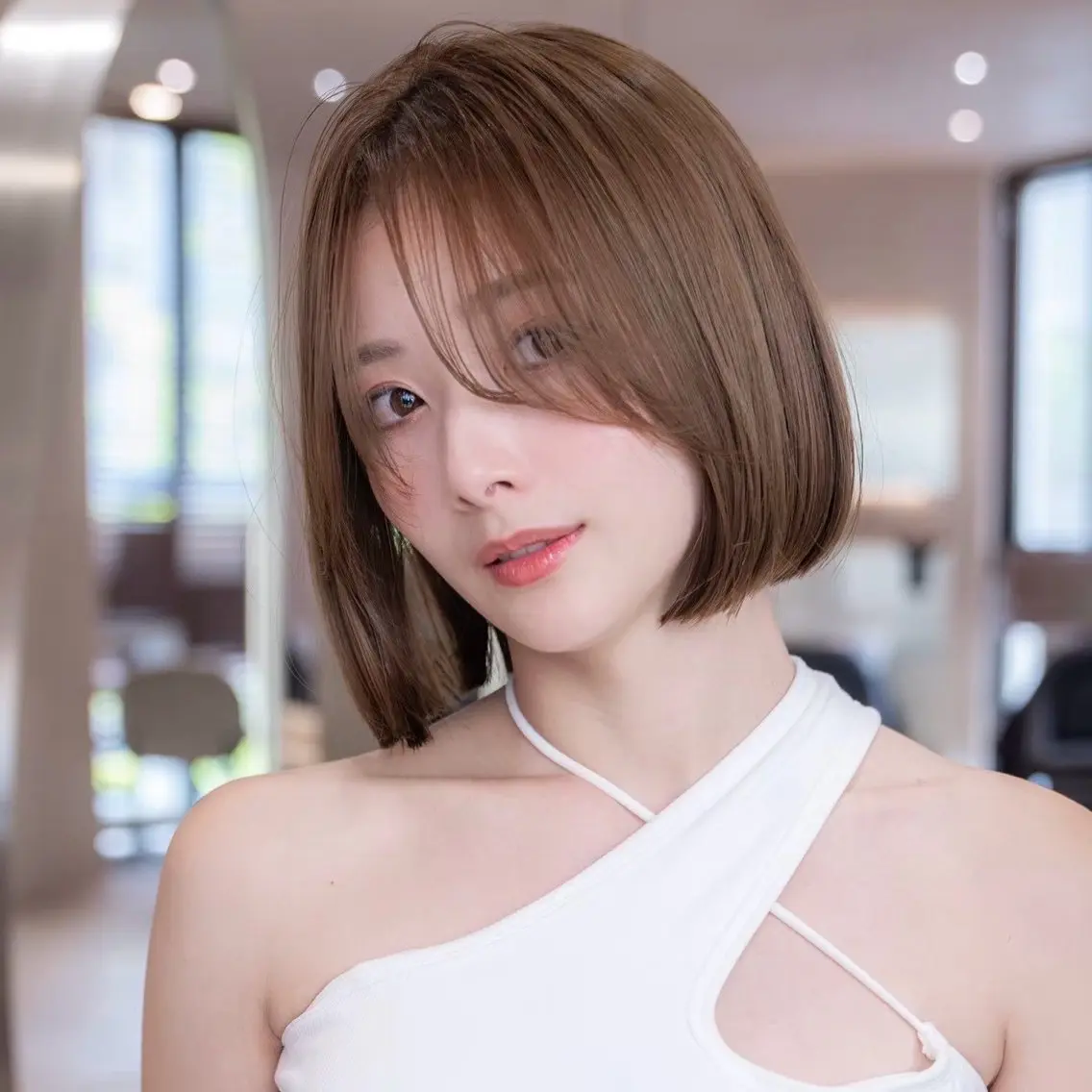ショート カラー 透明感カラー トリートメント ヘアカラー 韓国レイヤー× 透明感暗髪/nanoのヘアスタイル