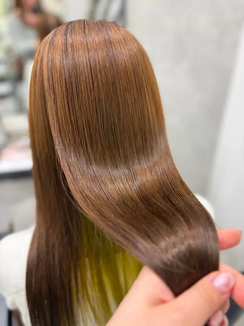 ロング カラー 髪質改善 縮毛矯正 トリートメント ヘアカラー 縮毛矯正 トリートメント すぐ巻ける縮毛矯正 🍀勝倉　麗のヘアスタイル