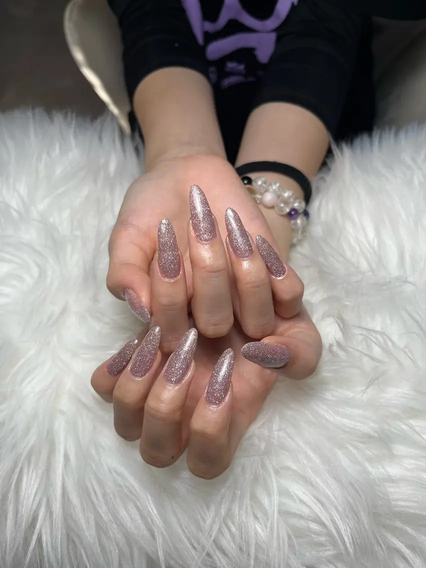 ネイル フレンチネイル キラキラネイル マグネットネイル ミラーネイル ニュアンスネイル MeiMei Nail モデル募集のネイルデザイン