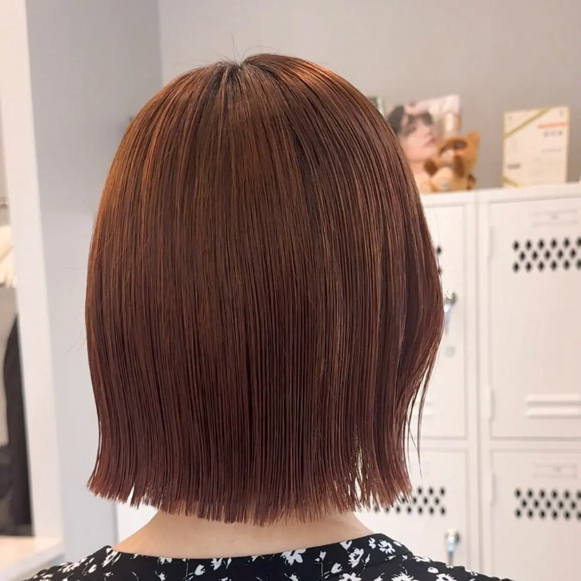 ミディアム ボブ 外ハネヘア yuna 💕透明感カラー💕のヘアスタイル