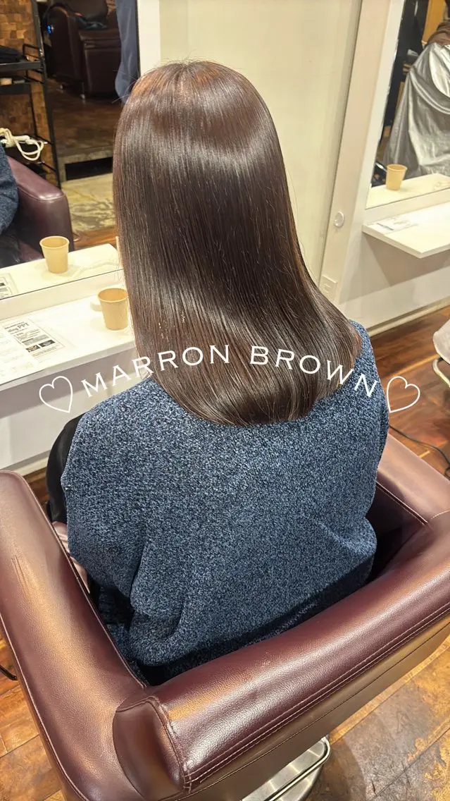 ミディアム カラー 黒髪 ケアカラー ダブルカラー カット ヘアカラー トリートメント 🍒桜井 優華🍒のヘアスタイル