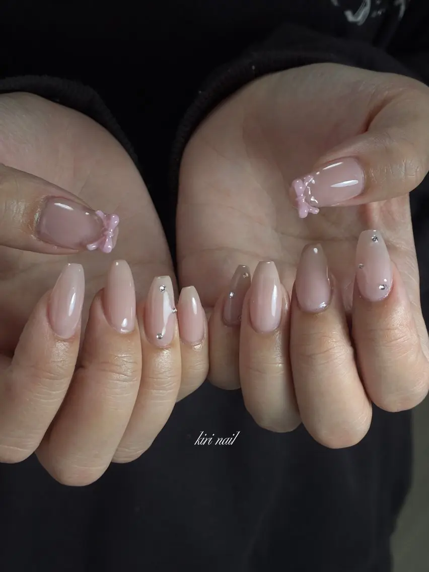 ネイル フラワーネイル オフィスネイル ワンカラーネイル ハンドネイル kiri nail キリネイルのネイルデザイン