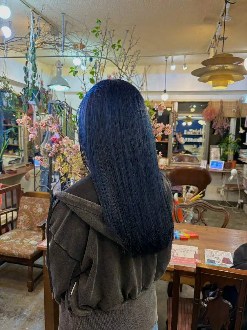 ロング カラー ブルーカラー ヘアカラー JuJu (orange)のマツエク・マツパデザイン