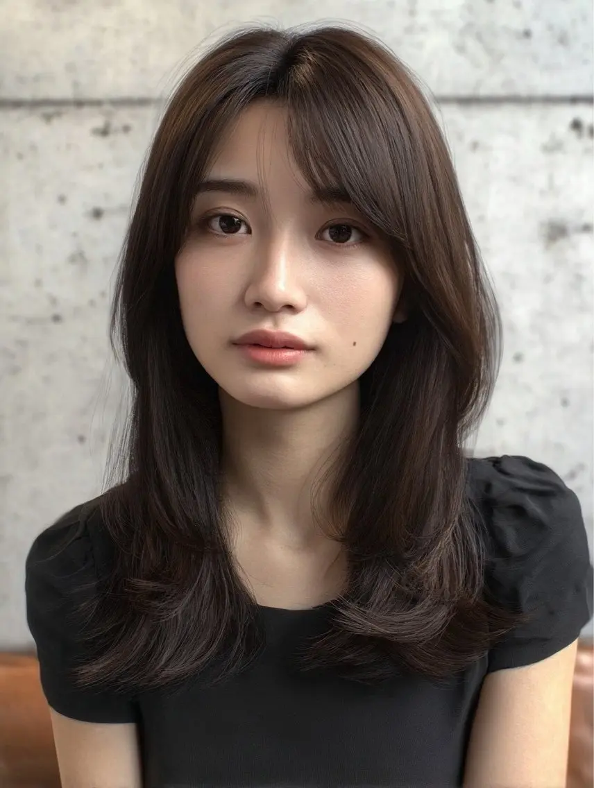 セミロング 縮毛矯正 絶対綺麗な暖色カラー 🎯あります✨増渕✨のヘアスタイル
